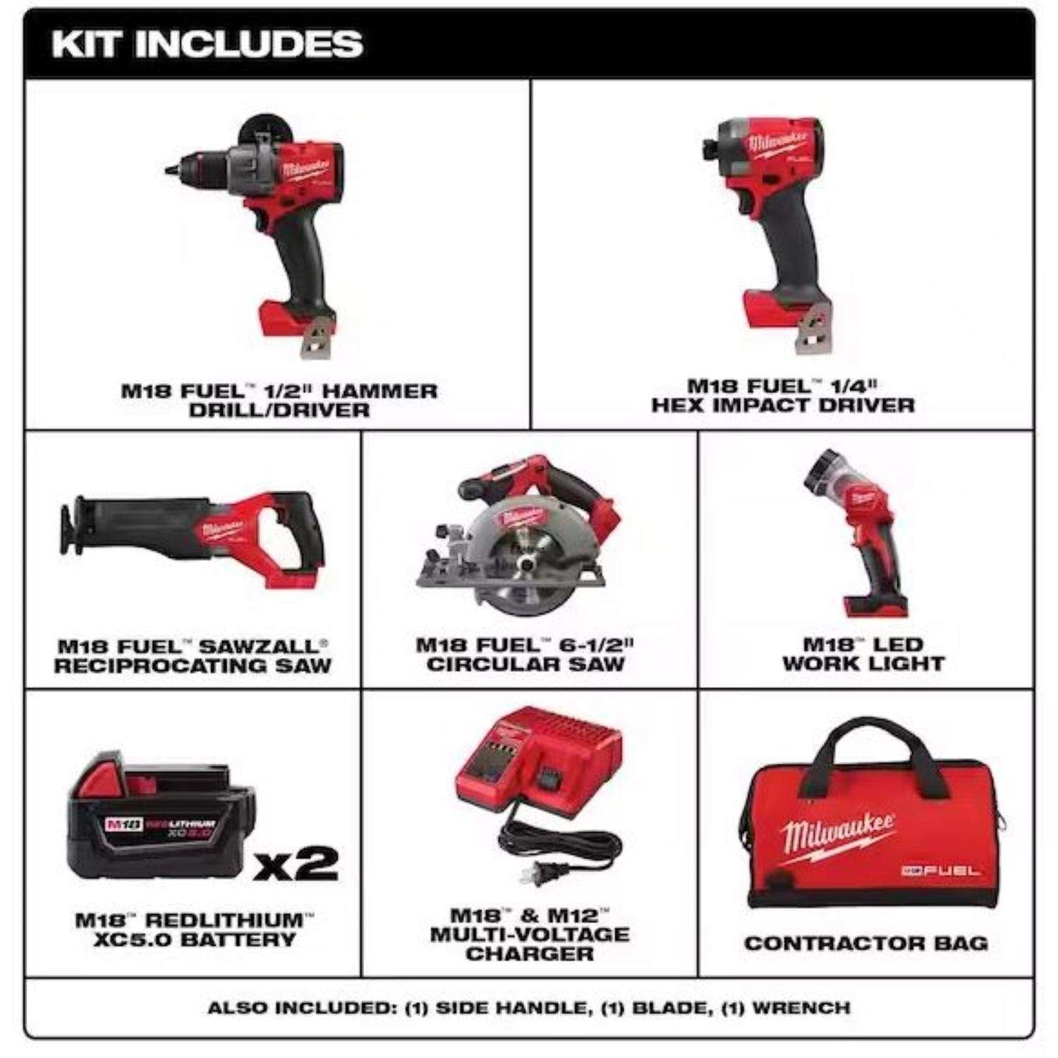 0740fe20-9d89-456d-8d96-08dd2b1911b8 milwaukee m18 fuel cordless brushless 5 tool combo kit