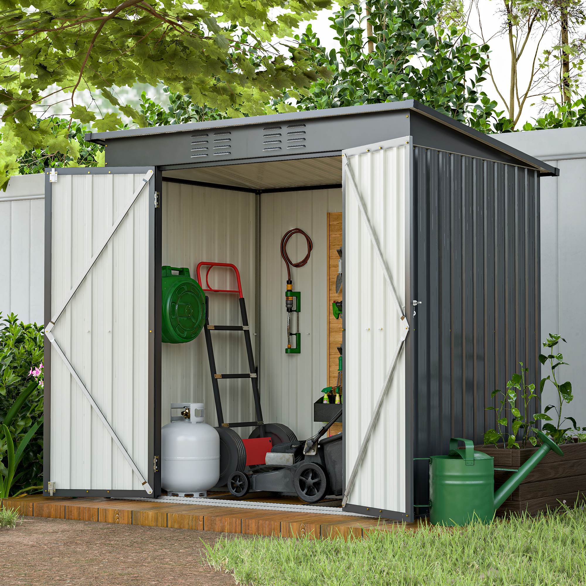 0c9d27f4-8d28-44f3-aeb7-62b94e0aac7e 6 x 4 ft outdoor storage shed, all weather tool shed for garden, backyard, lawn, black