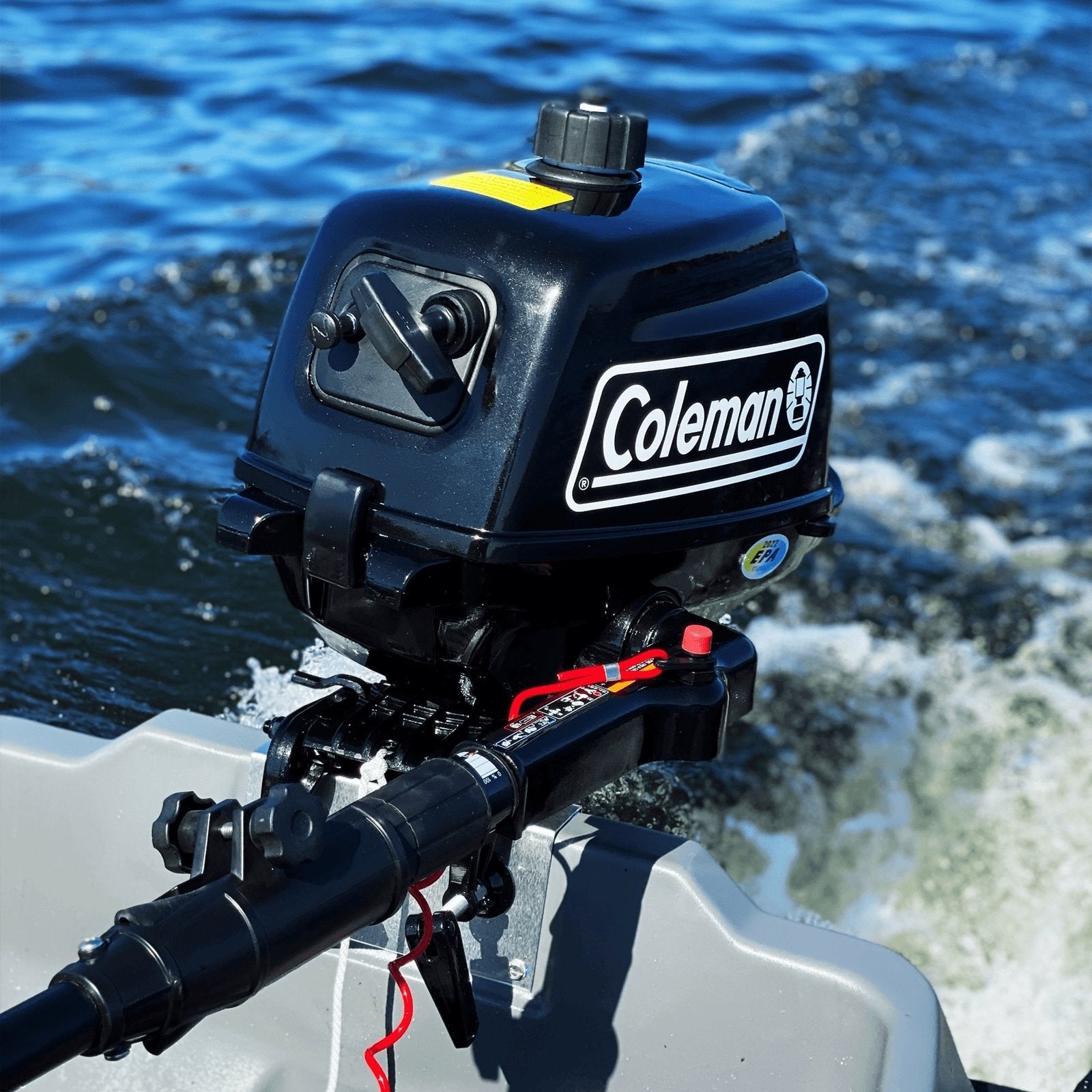 1019 coleman powersports 5 hp 4 stroke outboard boat motor with easy pull start f5bms