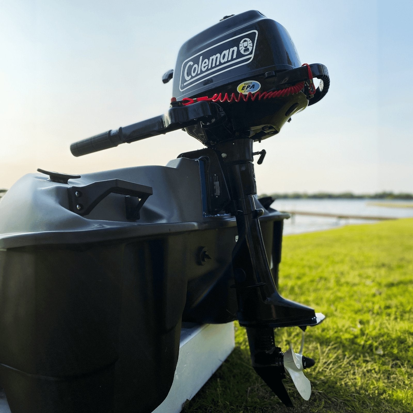1022 coleman powersports 5 hp 4 stroke outboard boat motor with easy pull start f5bms