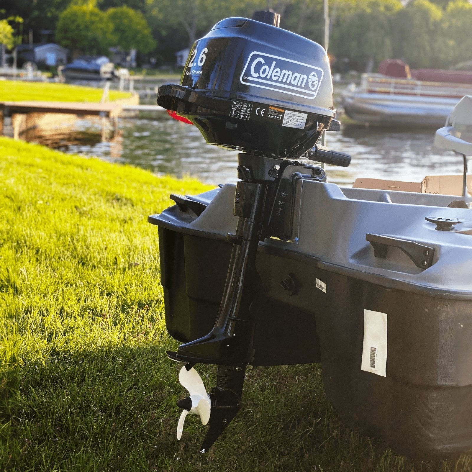 1023 coleman powersports 5 hp 4 stroke outboard boat motor with easy pull start f5bms