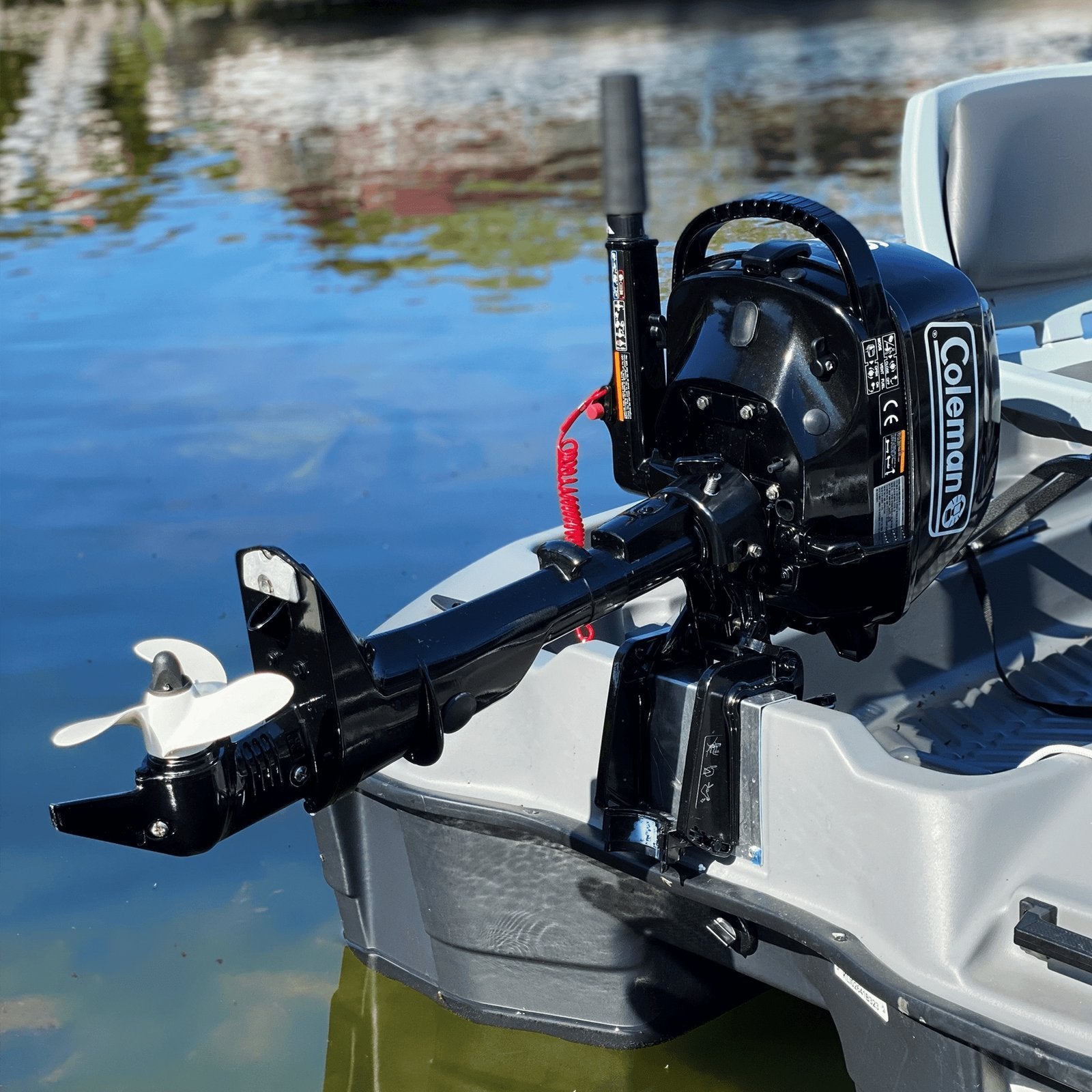1024 coleman powersports 5 hp 4 stroke outboard boat motor with easy pull start f5bms
