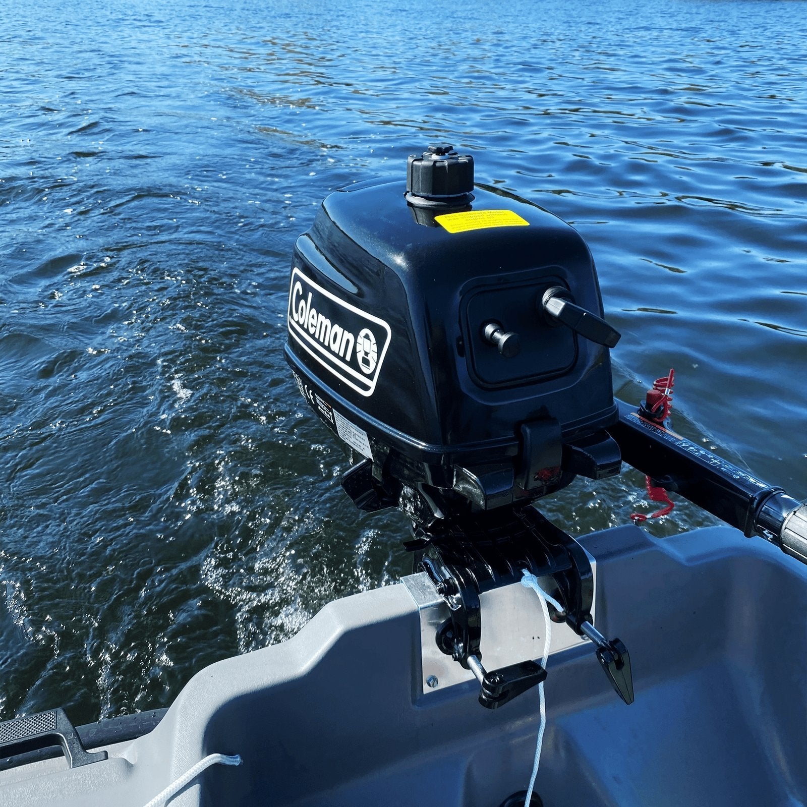 1025 coleman powersports 5 hp 4 stroke outboard boat motor with easy pull start f5bms