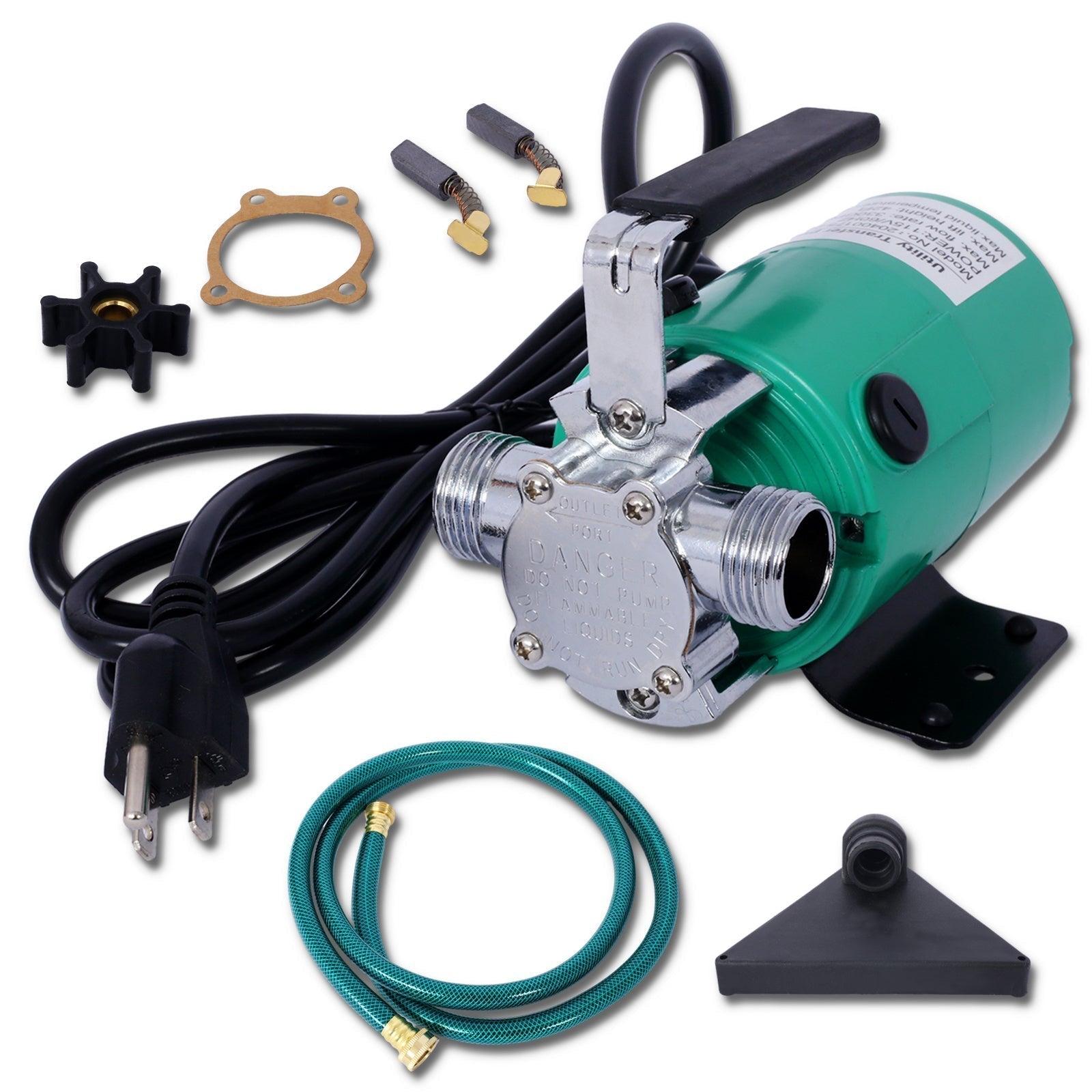 330 gph utility pump with 6 foot hose kit for garden, pool, hot tub, rain barrel