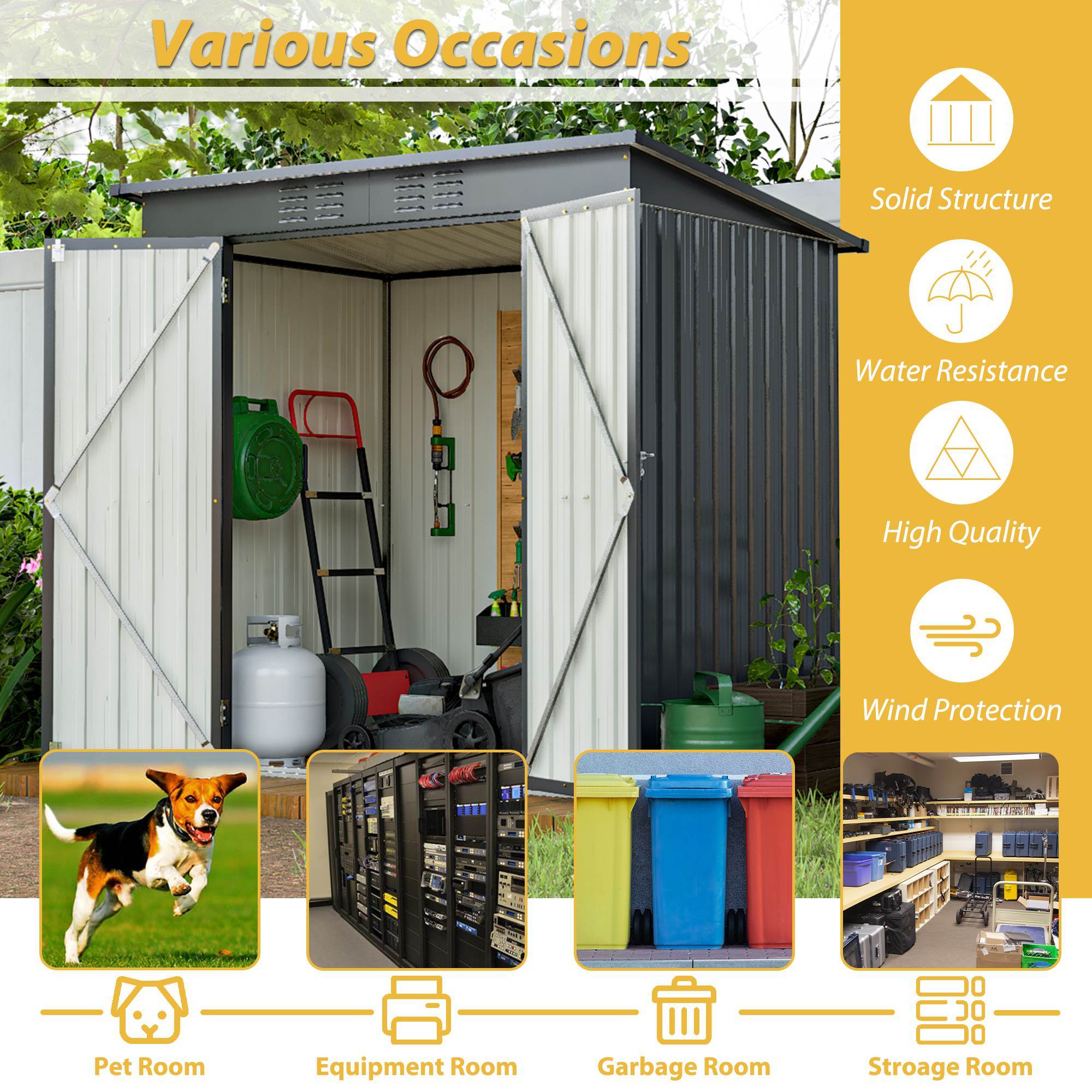 17f6aaba-ad17-442f-b770-1819b756799e 6 x 4 ft outdoor storage shed, all weather tool shed for garden, backyard, lawn, black