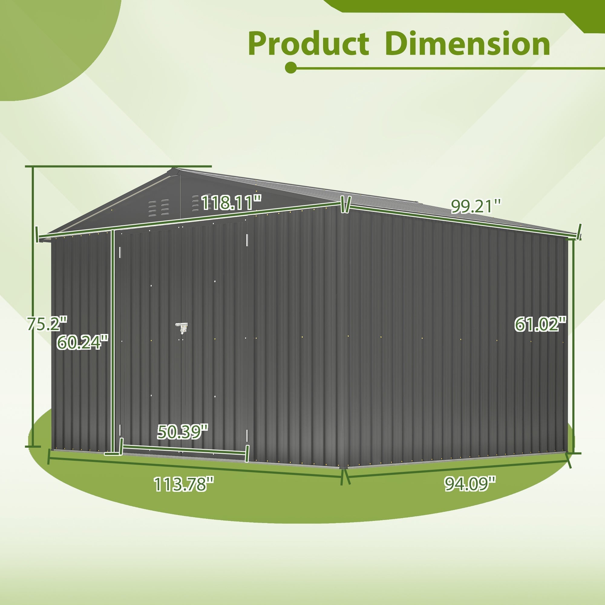 1914236259694546944 10x8 ft outdoor storage shed, all weather metal sheds with lockable doors, tool shed for garden, patio, backyard, lawn, black