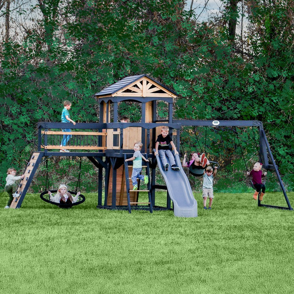 backyard discovery timber crossing swing set