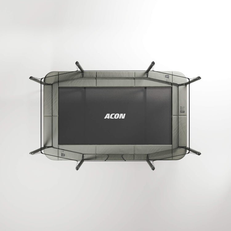 264-2-1 acon 13 hd rectangular trampoline with net and ladder