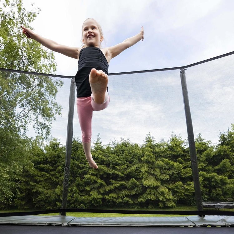 265-2-1 acon 13 hd rectangular trampoline with net and ladder