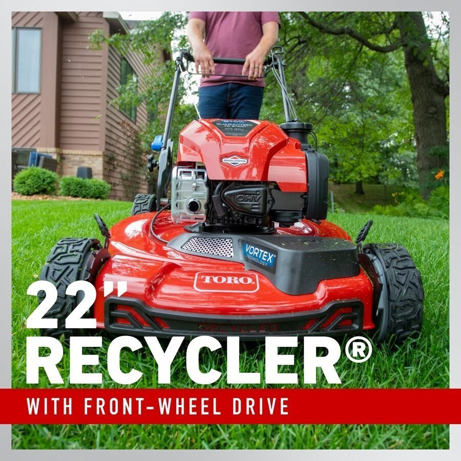 285 toro 22″ smartstow recycler self propelled gas lawn mower 21445
