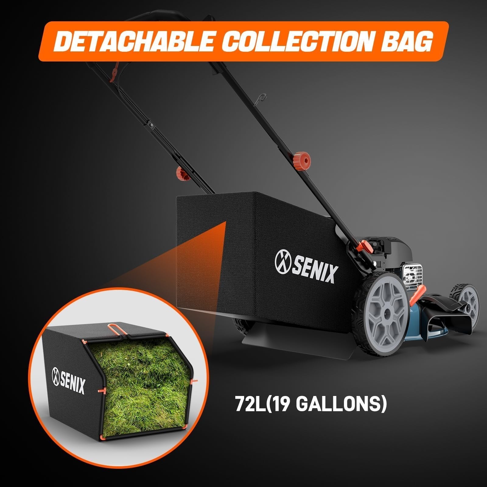 334 senix lssg h2 22 inch self propelled gas lawn mower with 163 cc 4 cycle engine
