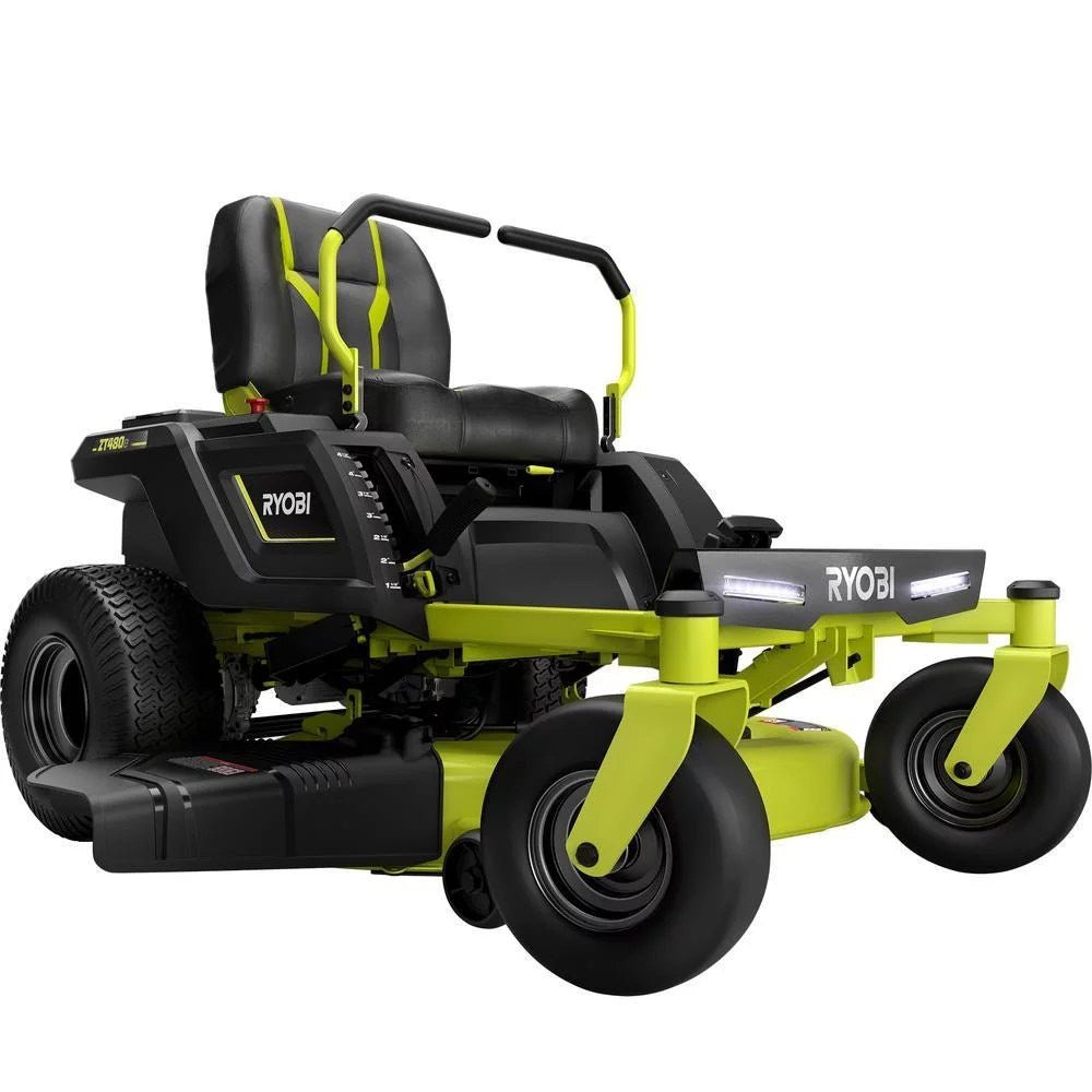 ryobi 42 inch 48v 100 ah battery electric zero turn riding lawn mower