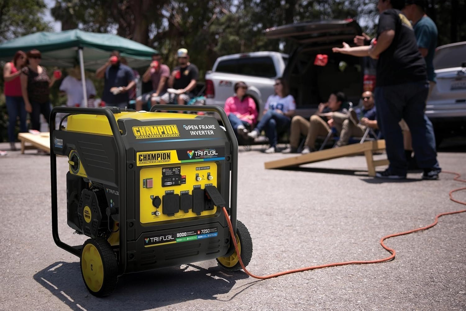 381 champion 201176 9000w tri fuel open frame inverter generator