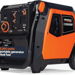 generac iq5200 5200w dual fuel portable inverter generator