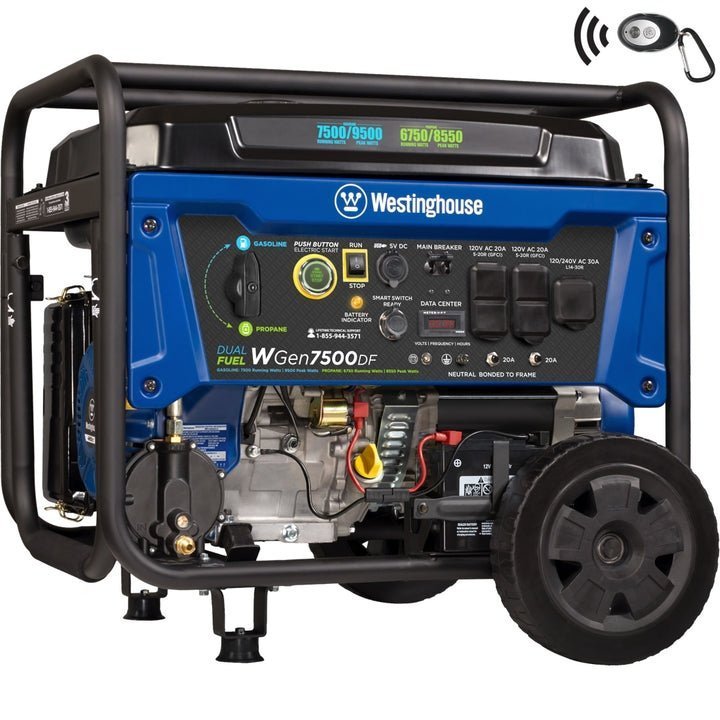 westinghouse wgen7500df dual fuel portable generator