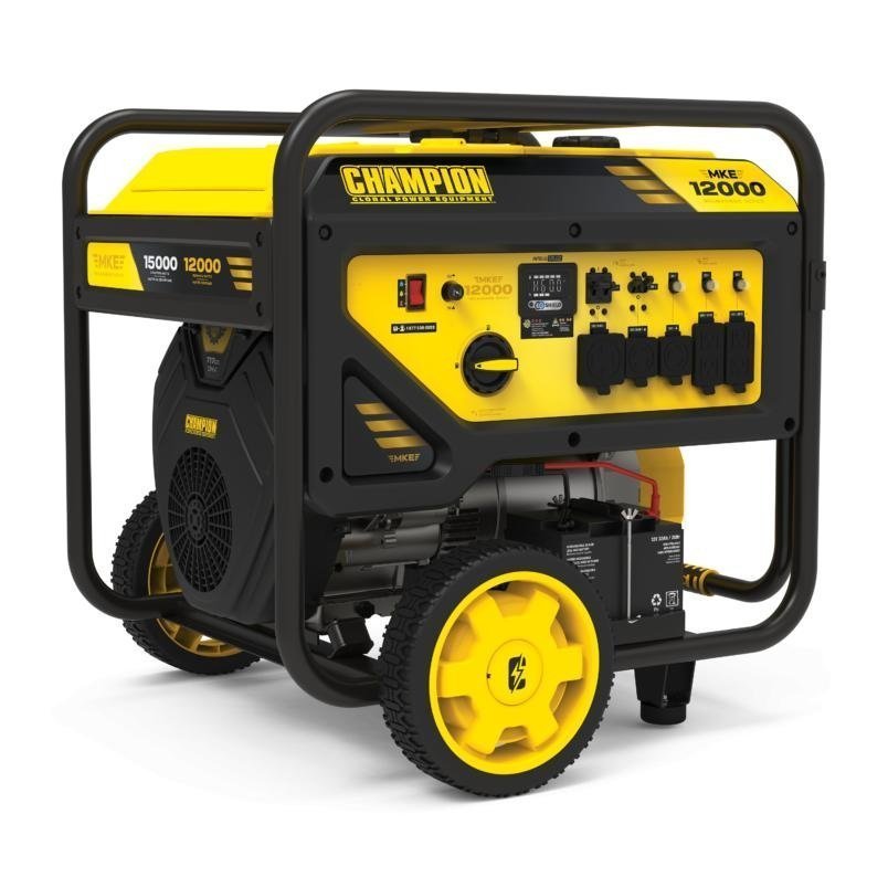 champion power equipment 12,000 watt electric start dual fuel home backup portable generator with co shield