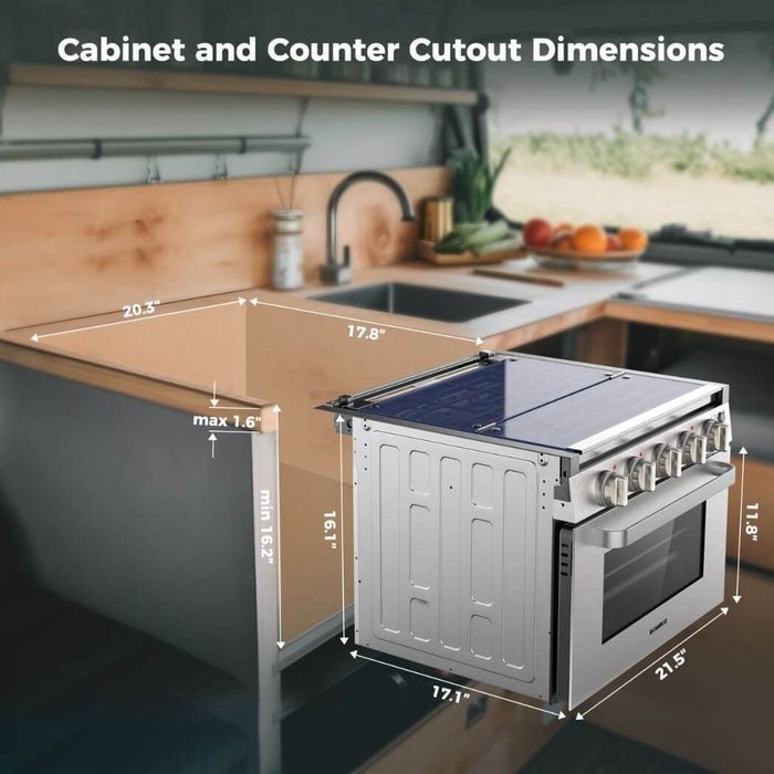 469-2 camplux 17″ rv oven with 3 burners cooktop