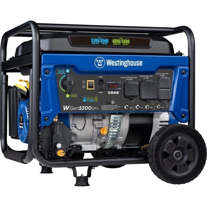 westinghouse wgen5300dfv dual fuel portable generator