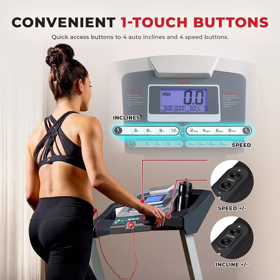 572-2 sunny health & fitness smart treadmill sf t7515