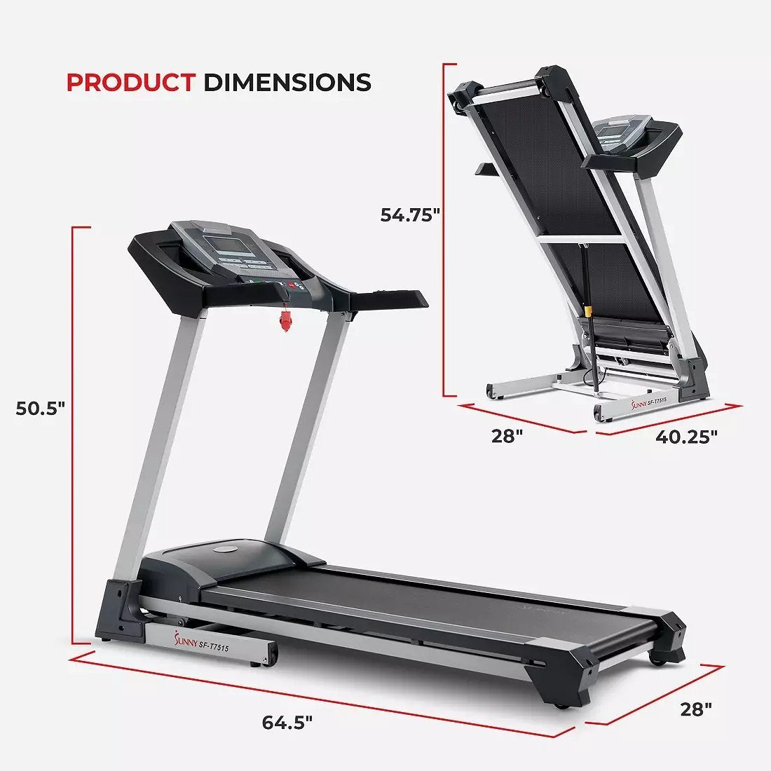 574-2 sunny health & fitness smart treadmill sf t7515