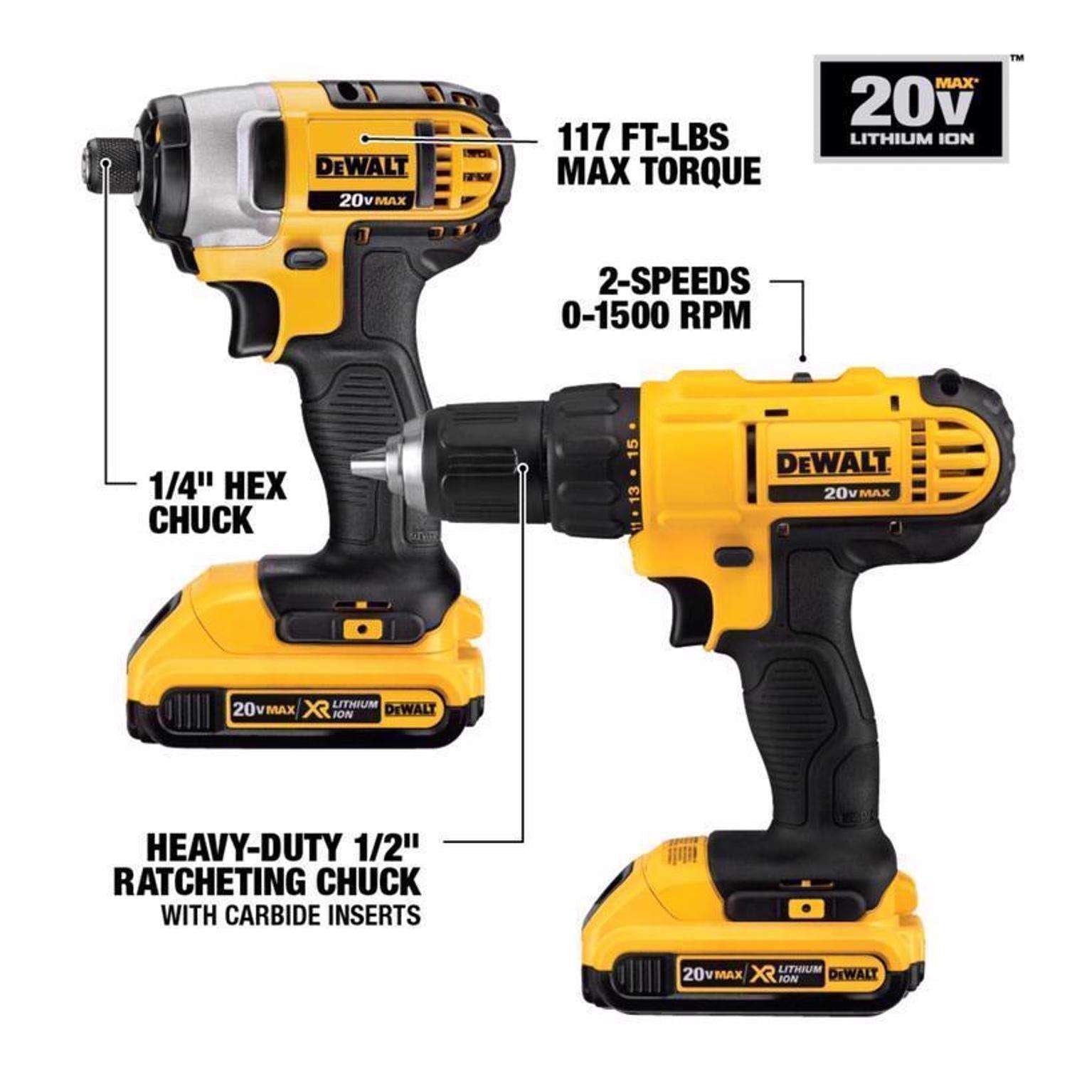 5e670fbb-8615-4a1b-bfad-25908f5d1597 20 volt max lithium ion cordless 7 tool combo kit with 2.0 ah battery, 5.0 ah battery and charger