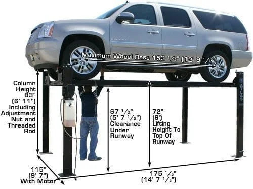 6-11 atlas garage pro8000 8,000 lb 4 post lift