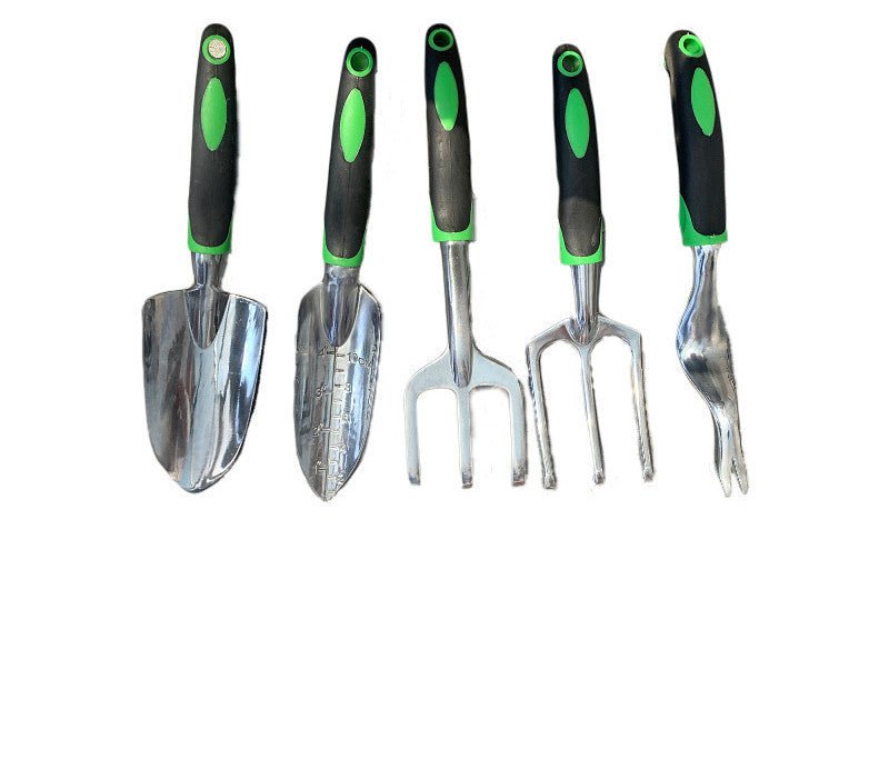 60caf770-8f72-492b-8615-90abfb64a0e6 garden supplies 9 piece aluminum alloy set, silicone two color handle shovel gardening tools