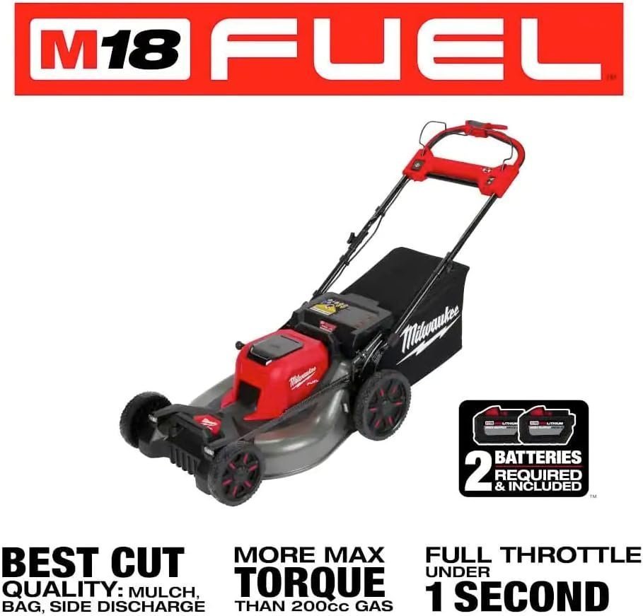61-PEWodh6L._AC_SL1122 milwaukee 2823 20 m18 fuel self propelled dual battery 21 in walk behind mower