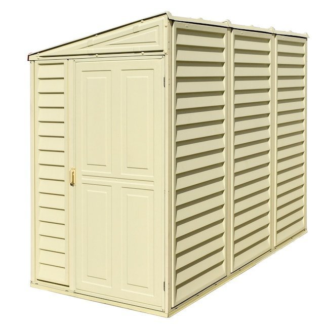 61253316 duramax building products 4 ft x 8 ft sidemate off white lean to vinyl storage shed