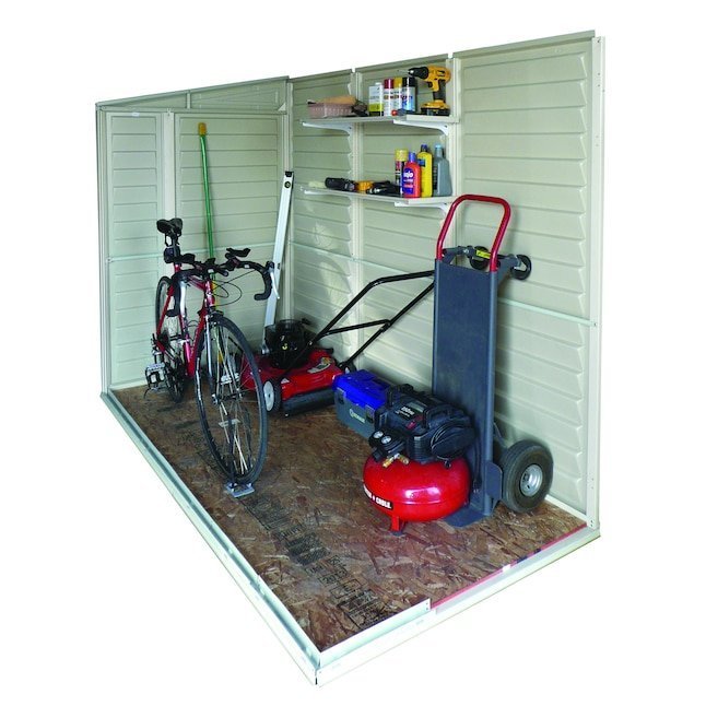 61253317 duramax building products 4 ft x 8 ft sidemate off white lean to vinyl storage shed