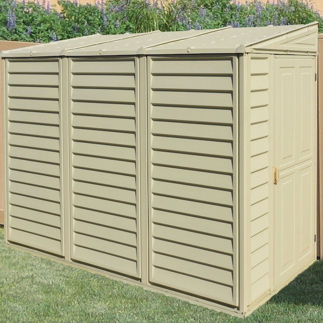 61253318 duramax building products 4 ft x 8 ft sidemate off white lean to vinyl storage shed