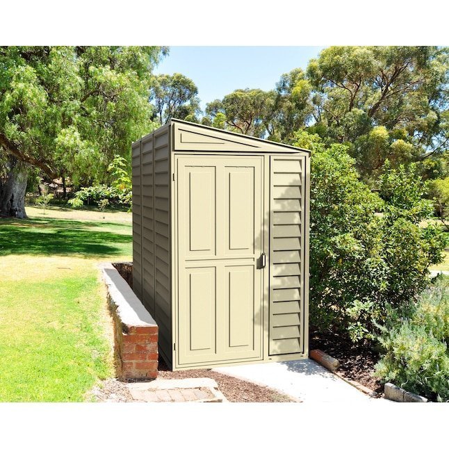 61253322 duramax building products 4 ft x 8 ft sidemate off white lean to vinyl storage shed