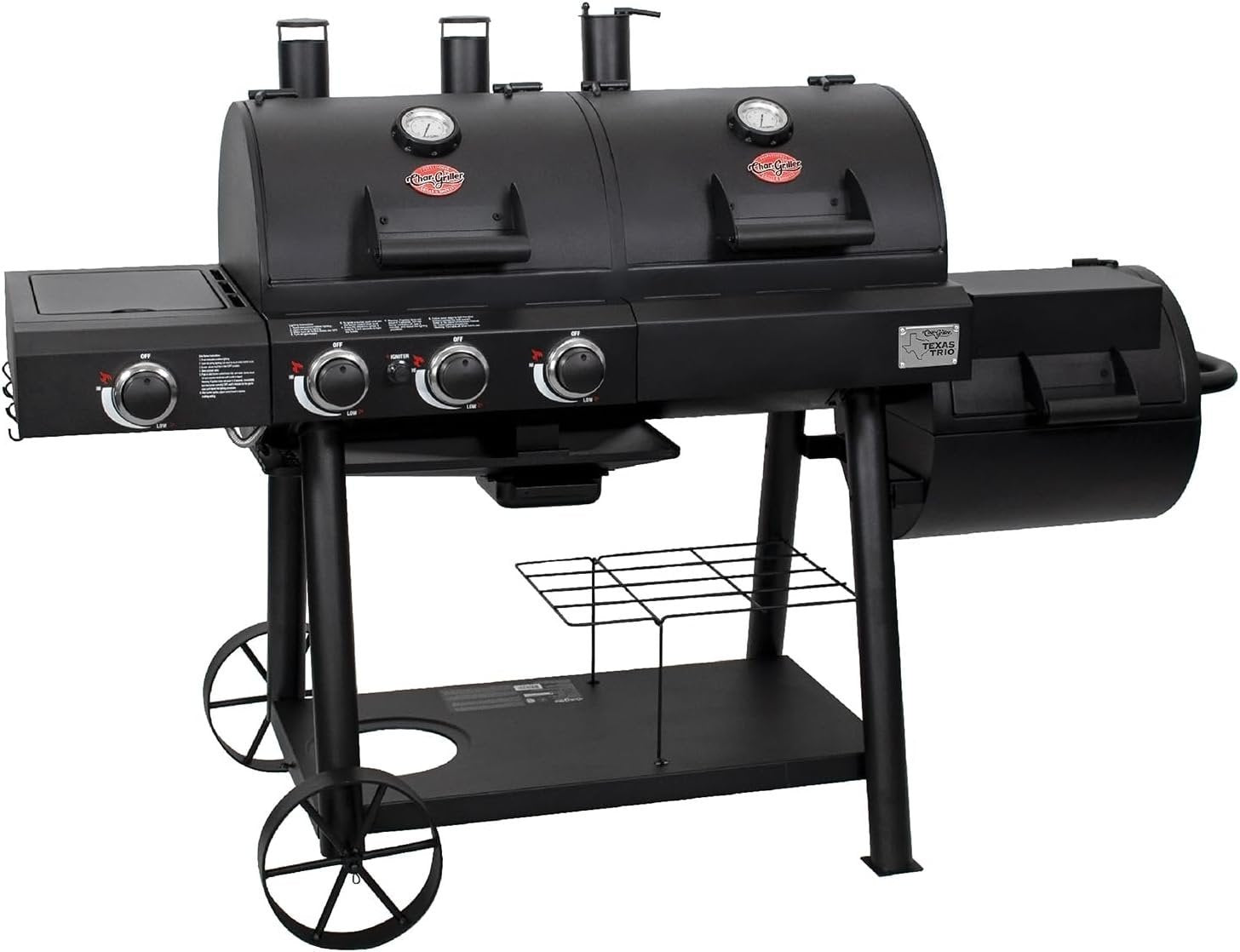 61gnPvE4JrL._AC_SL1500_705ddb70-ad9b-4fe9-9d70-49c398feade0 char griller texas trio 3 burner dual fuel grill with smoker