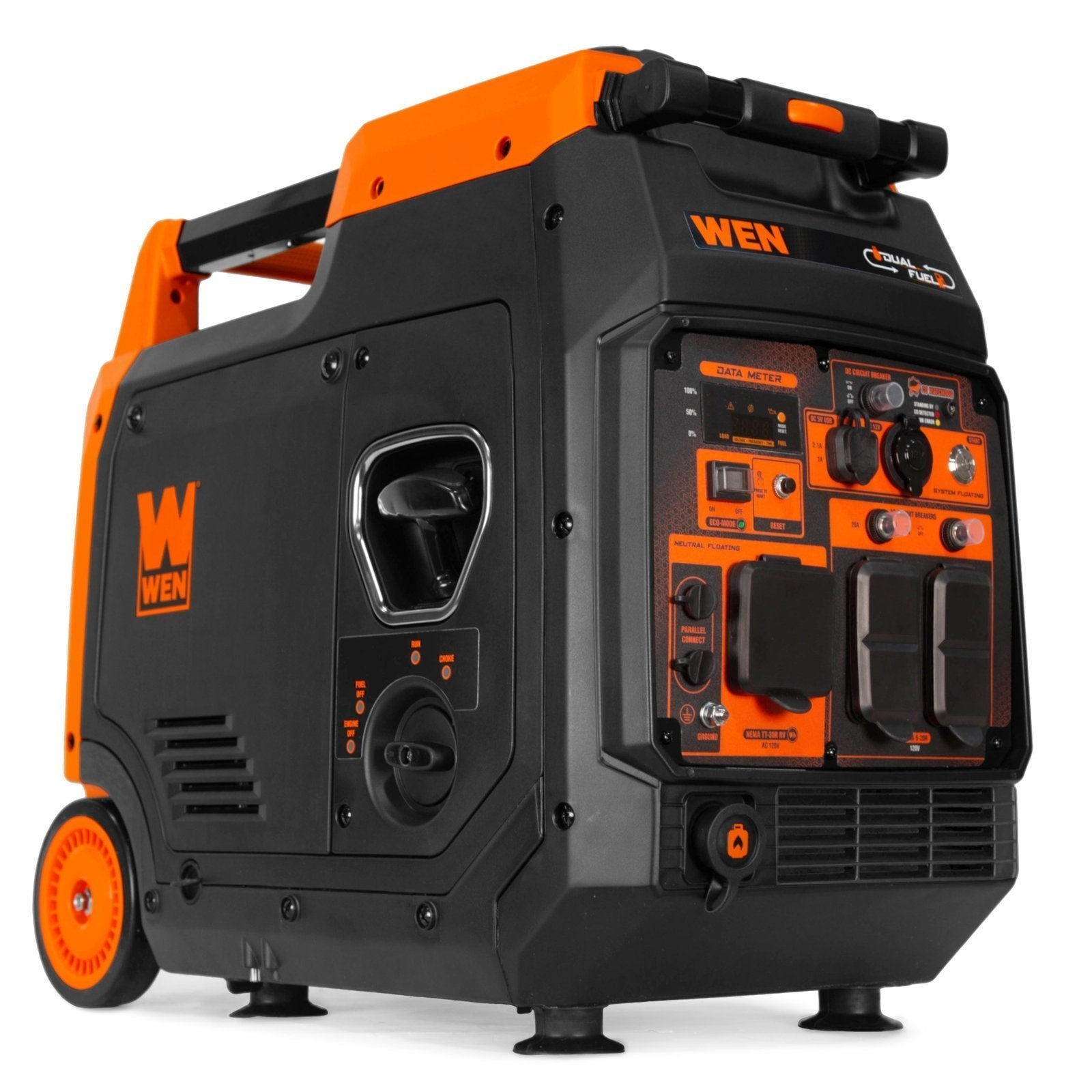 wen df480ix quiet and lightweight 4800 watt dual fuel rv ready electric start