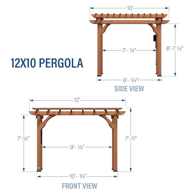 70166785 backyard discovery 10′ x 12′ cedar pergola