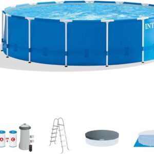intex 15′ x 48′ metal frame above ground pool set