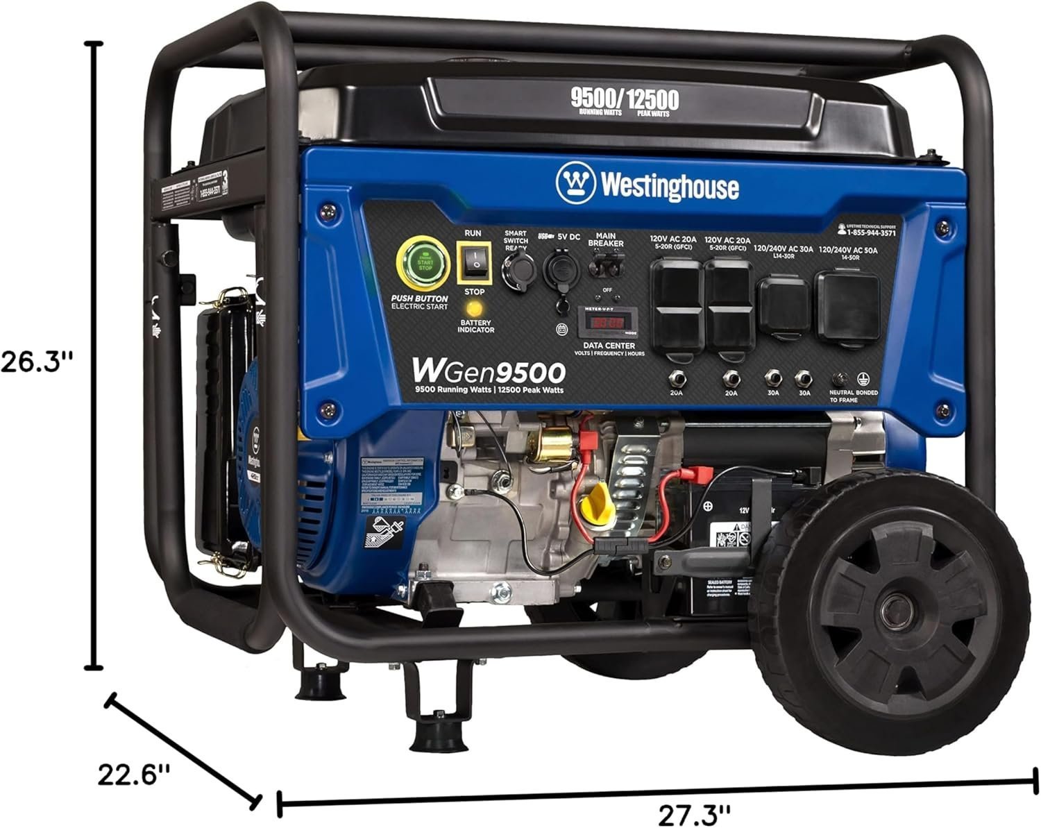 71u7cNMwPCL._AC_SL1500 westinghouse 9500 peak watt home backup portable gas powered generator