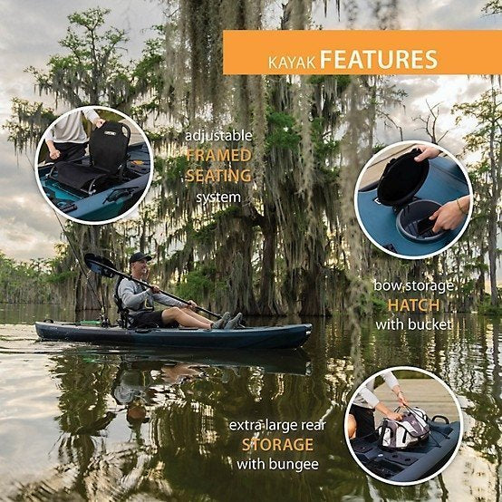 763 aurora fusion lifetime manta 10 ft. sit on top angler kayak