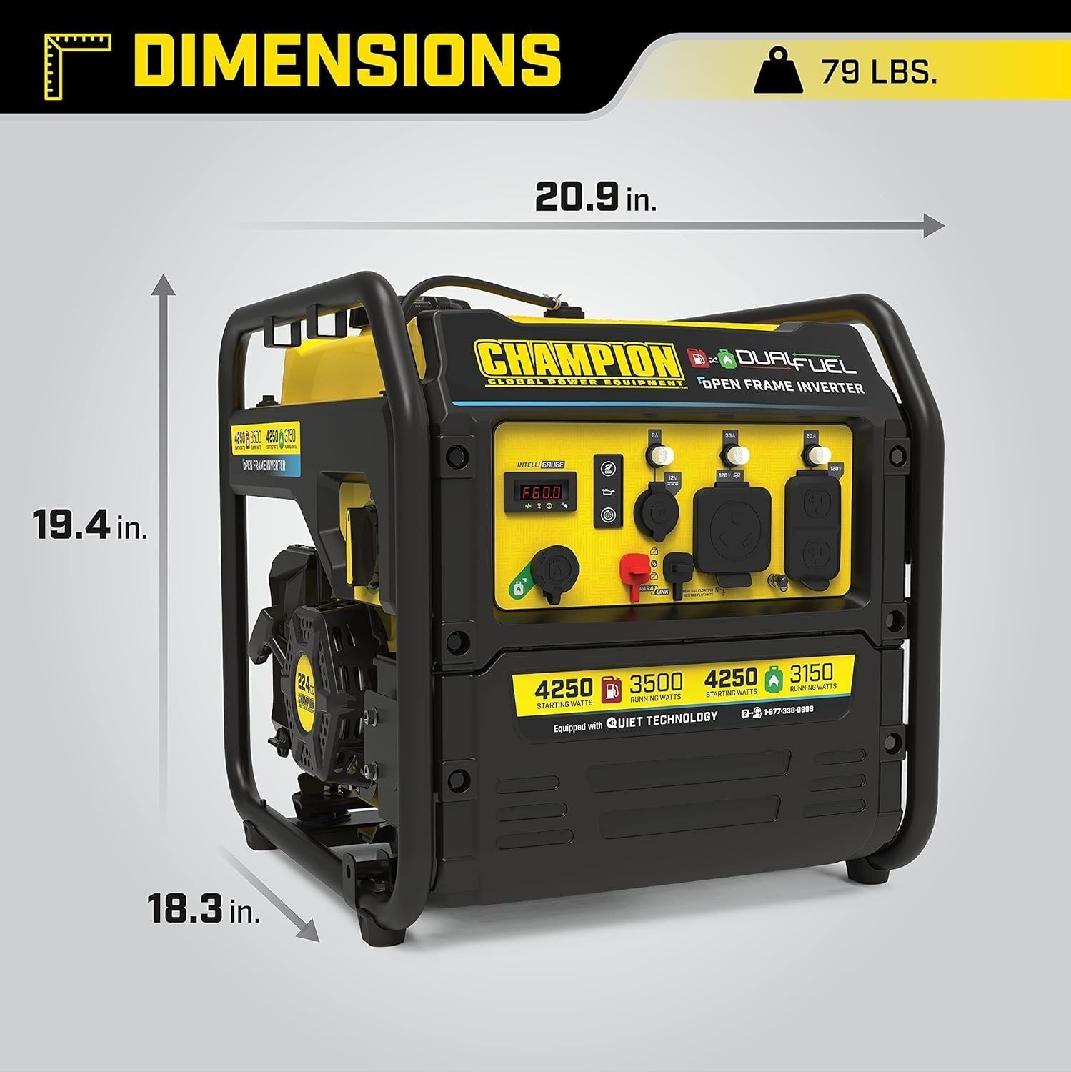 81-f8rj68aS._AC_SL1500 champion 4250 watt dual fuel rv ready open frame inverter generator