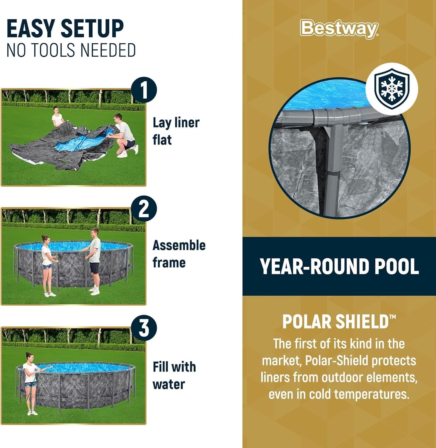 81BEU917NL._AC_SL1500 bestway apx 365 18’x52″ round above ground swimming pool set with pump & ladder