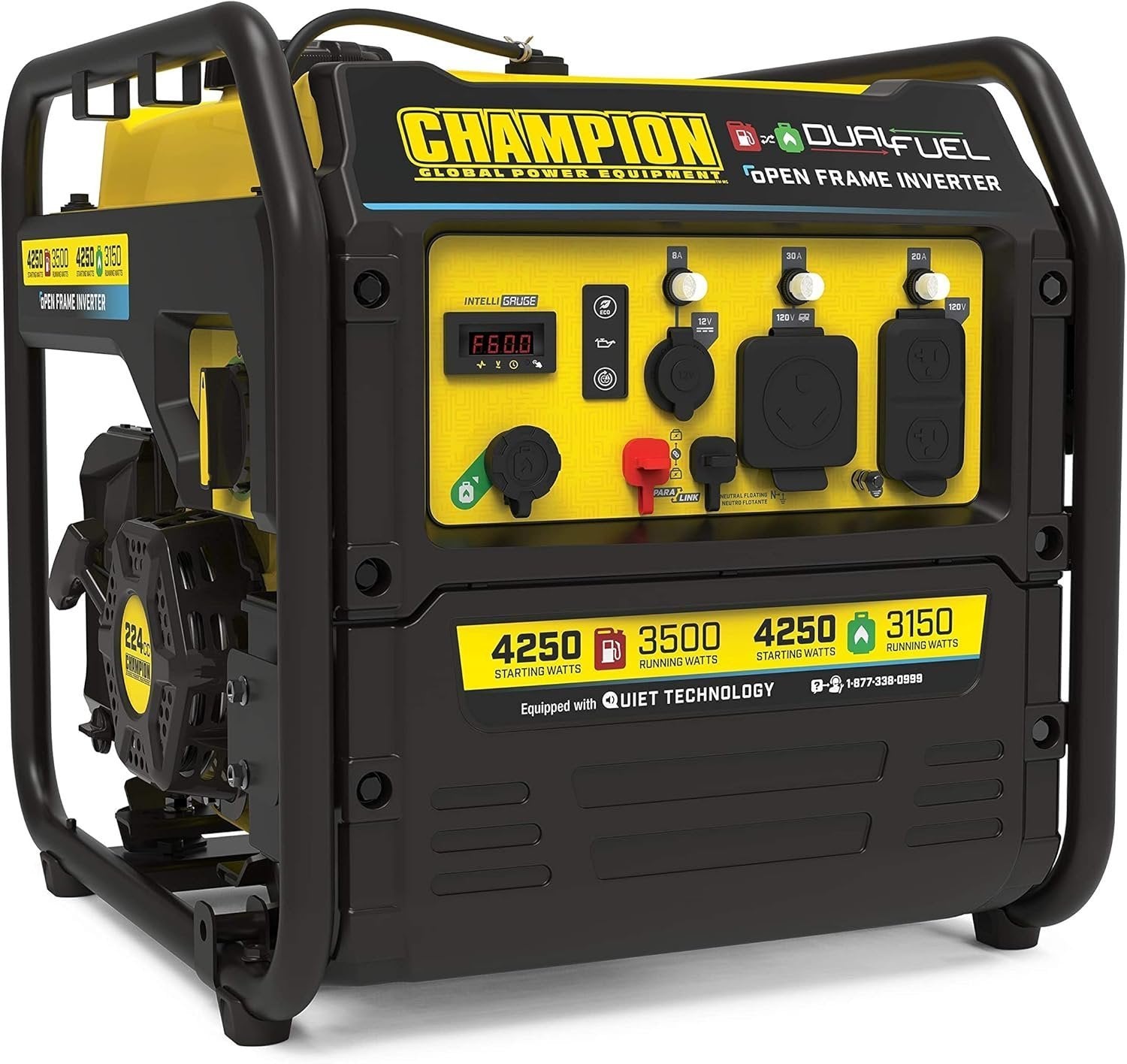 81Ly0LlDdL._AC_SL1500 champion 4250 watt dual fuel rv ready open frame inverter generator