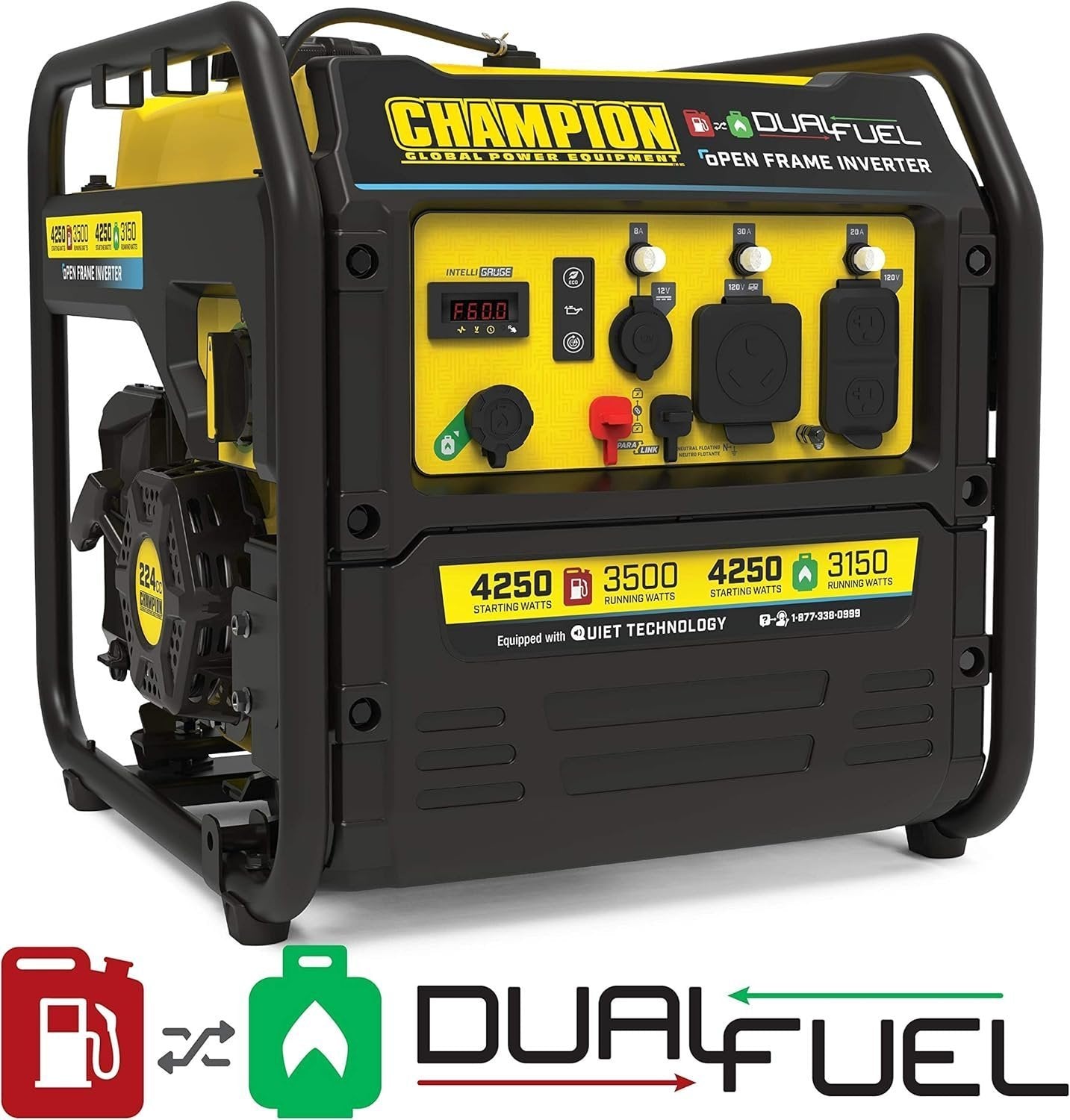 81dleQsQt0L._AC_SL1500 champion 4250 watt dual fuel rv ready open frame inverter generator