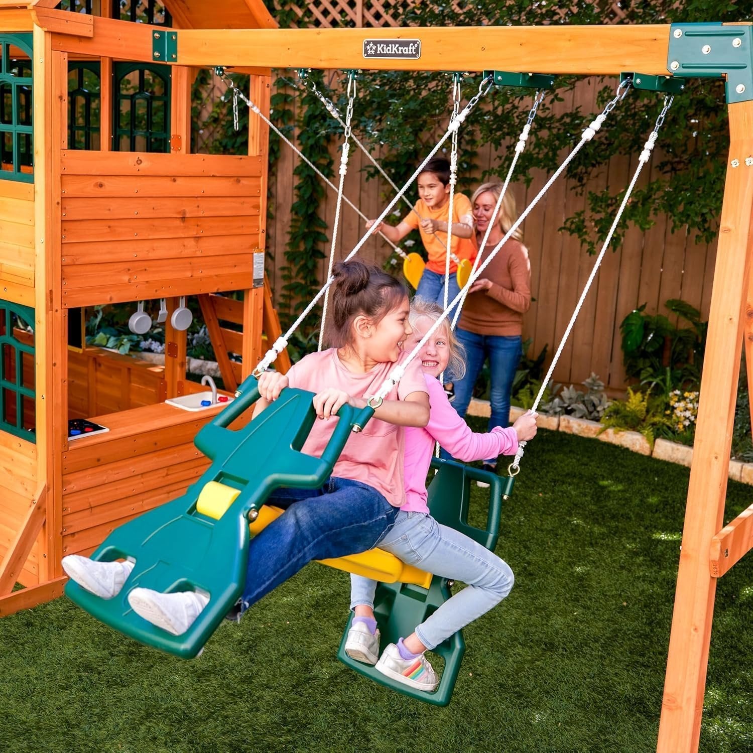 910AlCvzpZL._AC_SL1500 kidkraft falcon ridge wooden swing set/playset