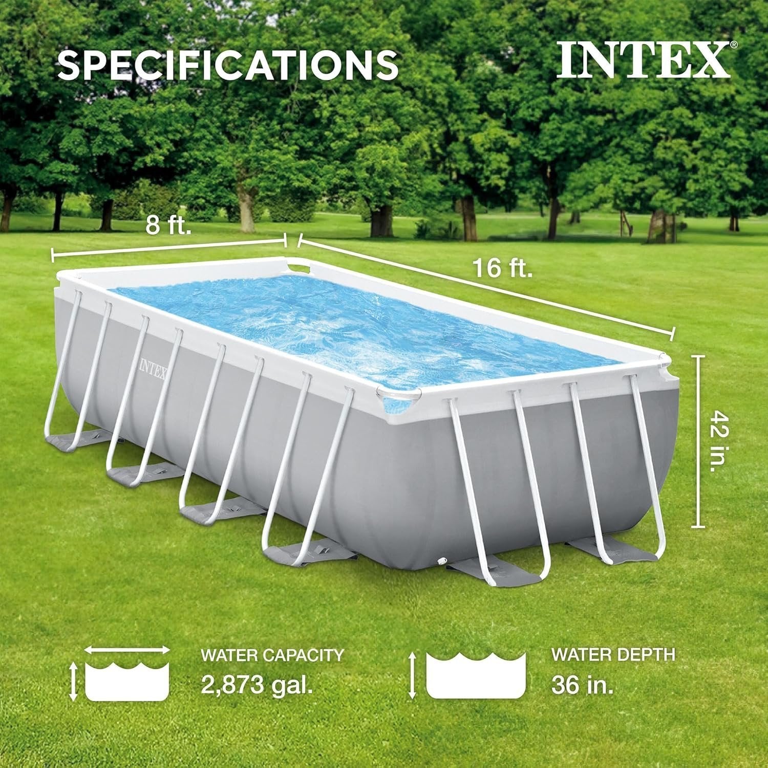 91PuZB5HFiL._AC_SL1500 intex prism frame 16′ x 8′ x 42′ rectangular above ground pool set