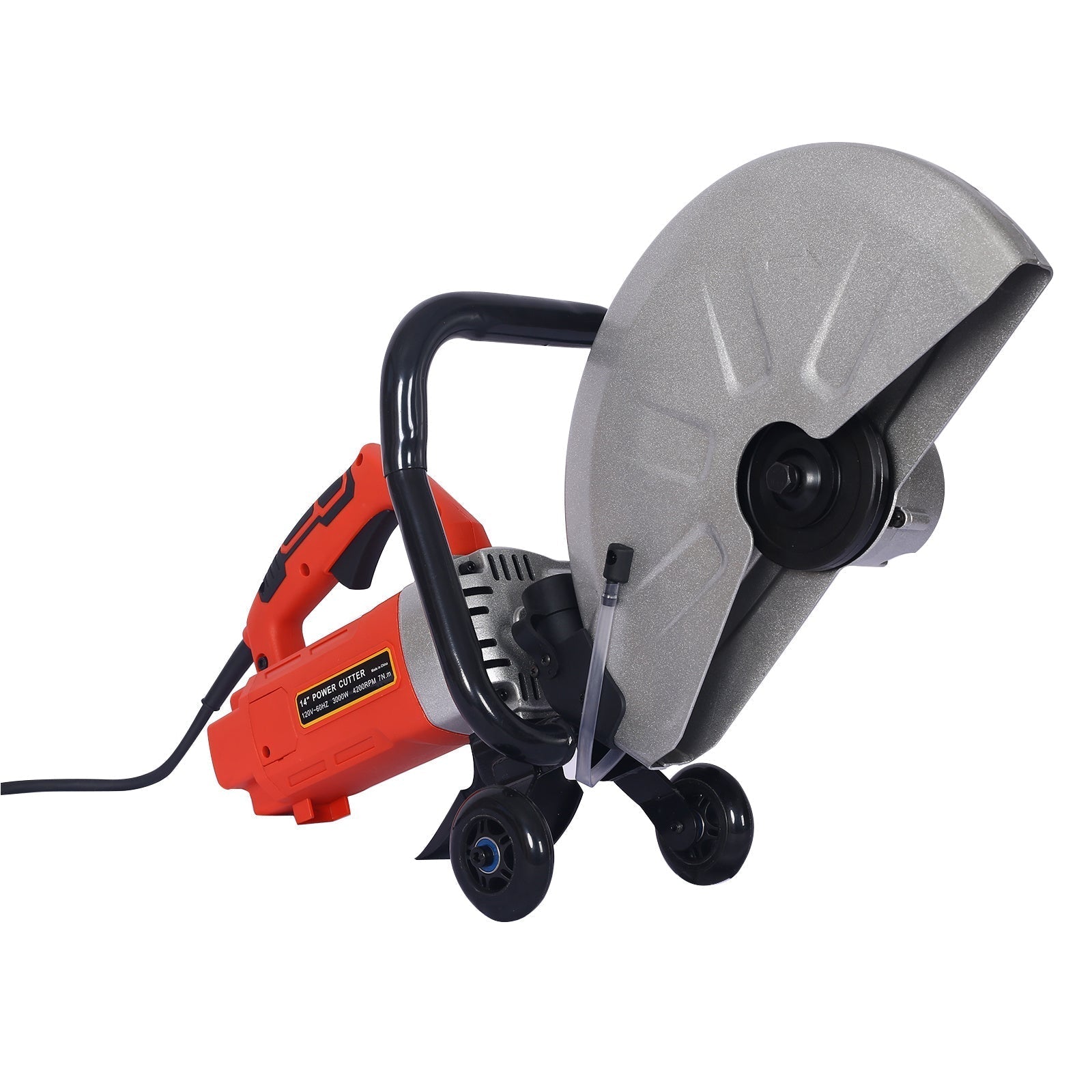 9c1f98f9-3c69-43d2-99b8-9b2aec6d9ff7 electric 14" wet/dry concrete cut off saw with guide roller & water line attachment