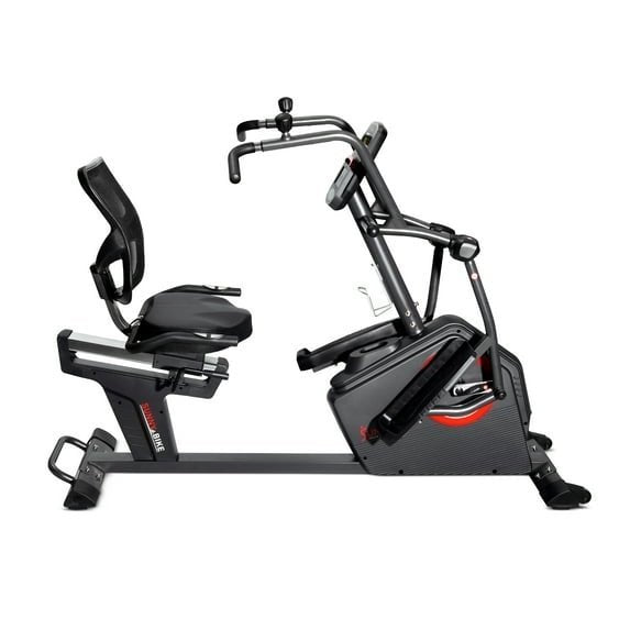 sunny health & fitness smart recumbent cross trainer elliptical exercise bike