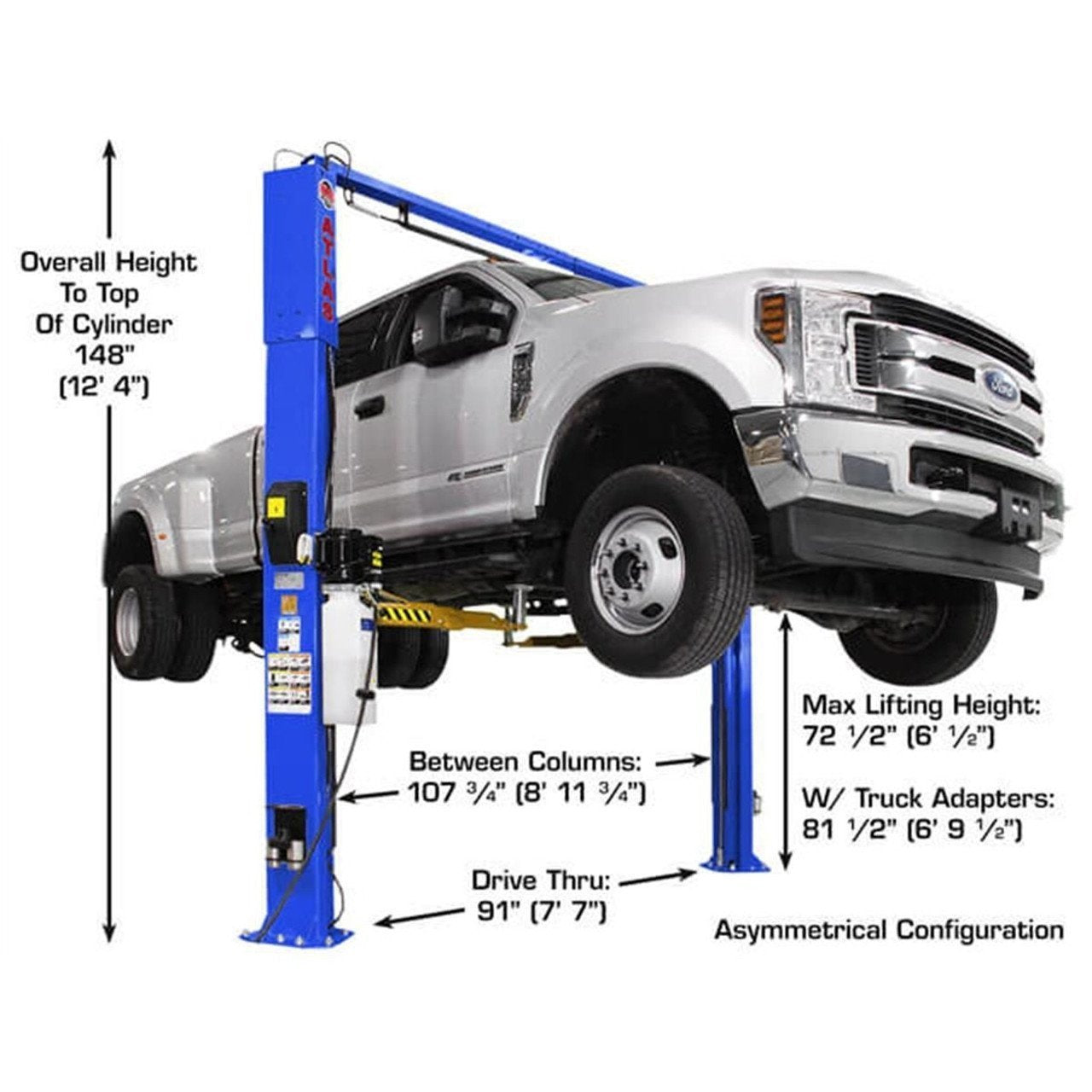 ATEAP-PVL10_2__33754 atlas equipment platinum pvl10 ali certified commercial overhead 10,000 lb. capacity 2 post lift