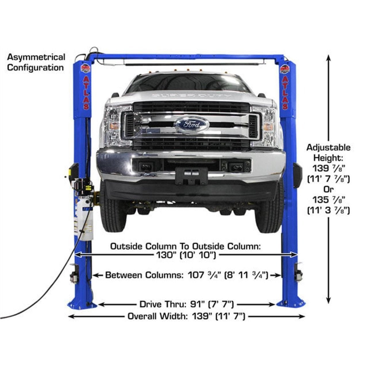 ATEAP-PVL10_3__59655 atlas equipment platinum pvl10 ali certified commercial overhead 10,000 lb. capacity 2 post lift