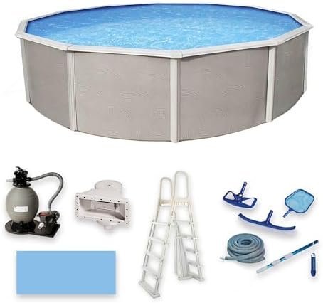 B003TQMAKU-0-1755893484935 blue wave belize 15 feet round 52 inch deep 6 inch top rail metal wall swimming pool package