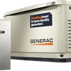 generac guardian 22kw home standby generator with 200 amp transfer switch, durable all aluminum, wifi enabled with g force engine, easy to use, whole house power backup, smart outage solution – bisque